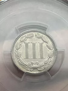 1877 Three 3 Cent Nickel 3CN- 900 Minted, PCGS Certified Proof- AU Details - Picture 1 of 13