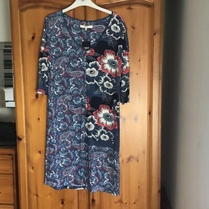 Next Blue Patterned Shift Dress Size 12 New With Tags - Picture 1 of 4