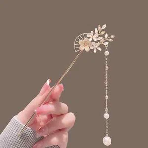 Blossom Classic Gold-Plated Hair Stick Peach Chopsticks Chignon Pin Accessories - Picture 1 of 33