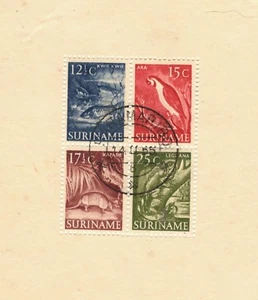 1955 Surinam Sc#263a s/s Definitives, Armadillo, Fish, Iguana, Parrot used Cv$90 - Picture 1 of 1