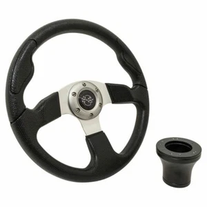 Club Car Precedent 13.5" Golf Cart Steering Wheel |Black Adapter Hub |2004-2021 - Foto 1 di 5