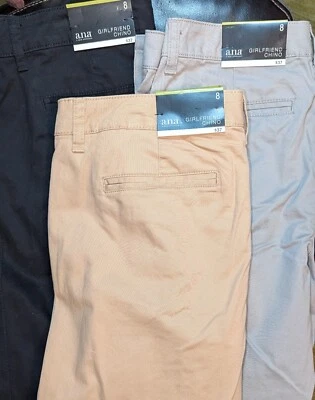 С ЯРЛЫКАМИ женские брюки лот из 3 a.n.a черный хаки гей размер 8 укороченный лодыжки новый - Изображение 1 из 4