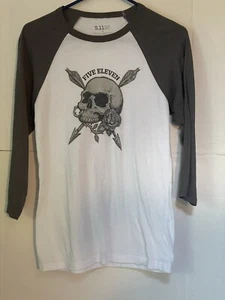 511 Tactical Always be ready 3/4 sleeve  Skull & Rose shirt white/gray Small - Picture 1 of 4