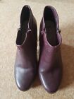 Footglove Size 5.5 Wine Leather Ankle Boots Worn Couple Of Times 