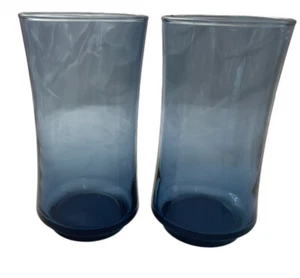 Cristalería Blue Juice Juego de 2 vasos de jugo vintage de 10 oz - Imagen 1 de 12