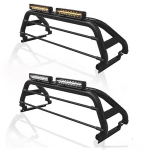 Überrollbügel + LEDs + 17" LED Light Bars passend für Isuzu D-Max Rodeo 2007 - 2012 SCHWARZ - Bild 1 von 9