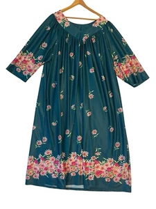 National Vintage 3X Tropical Muumuu Nightgown Floral Housedress - Picture 1 of 9