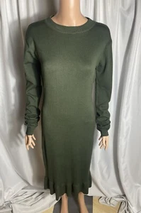 Rocorose Women’s Plus Size XXL Green Long Sleeve Sweater Dress Ankle Crop NWT - Picture 1 of 6
