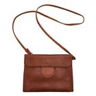 Levenger Brown Leather Crossbody Small Purse Travel Wallet Organizer