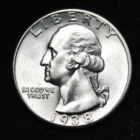 1938 Washington Silver Quarter GEM BU *UNCIRCULATED* MS E271 KMB Cover