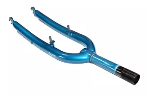 Front Bike Fork Cro mo 4130 Vintage retro 26in, 1 1/8 threaded pipe 26" green - Picture 1 of 8