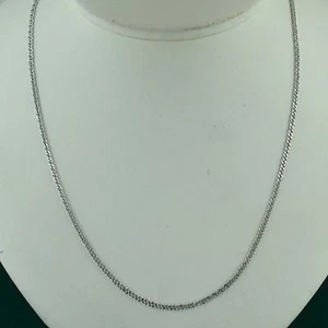 14K WHITE GOLD 2.0MM DOUBLE CURB LINK PENDANT CHAIN NECKLACE - Picture 1 of 2
