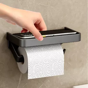 Klopapierhalter Toilettenpapierhalter Halter ohne Bohren WC Klorollenhalter DE - Bild 1 von 7