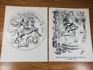 Burne Hogarth's King Arthur Art Portfolio Vol 1 & 2 Signed & Numbered - Picture 1 of 10