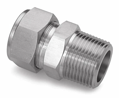 3/4" Tube x 1/2" MNPT Male Connector 316ss Dk-Lok DMC12-8N-S (N2) - Image 1 of 2
