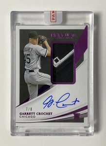 2021 Panini Immaculate Baseball PURPLE AUTOGRAPH PATCH GARRETT CROCHET AUTO 7/8 - Picture 1 of 2