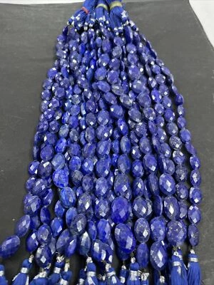 Contas de lápis-lazúli facetadas pedras preciosas soltas AAA natural 8" 9X11mm - Imagem 1 de 4