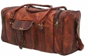 Bag Leather spectacular Travel Duffle Weekend Men Gym Holdall Luggage Vintage  - Picture 1 of 3