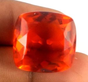 Cuscino topazio arancione brasiliano 40,15 ct 22 x 21 mm pietra preziosa certificato B88563 - Foto 1 di 6