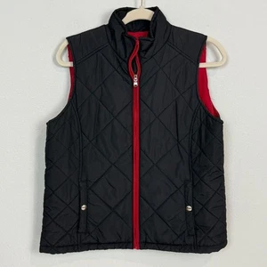 Lauren Ralph Lauren Black Red Quilted Puffer Vest PL - Picture 1 of 5