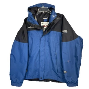 Columbia Titanium Omni Tech Interchange Hooded Jacket Men Large Blue Outer Shell - Picture 1 of 11