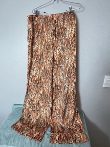 Pantalones SHOW ME YOUR MUMU Clásicos PJ Tigre Real Estampado Animal Sedoso Talla 1X - Imagen 1 de 10