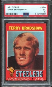 1971 Topps #156 Terry Bradshaw RC PSA 5 Pittsburgh Steelers HOF Louisiana Tech - Foto 1 di 1