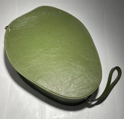 Peluca/Sombrero Vintage Aguacate Verde Lágrima Estuche Vinilo Caja Retro Foto 1 de 4