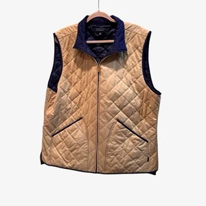 Crown Ivy Men’s Full Zip Vest Large Tan Canvas Quilted - Picture 1 of 7