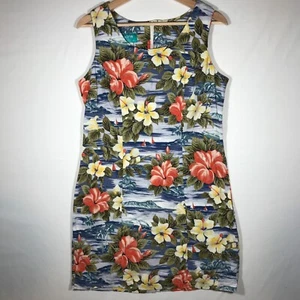 Kona Malia Women's Large Hibiscus Floral Sleeveless Hawaiian Dress - Picture 1 of 10
