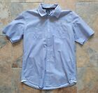 O'connor Brewery Mens Large Short Sleeve Button Up Think Tank Shirt Light Blue