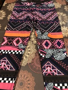 LuLaRoe Leggings Halloween OS MUMMY Aztec Pink Creapin Creepy - Picture 1 of 5