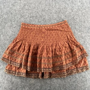Free People Minigonna Ruffles in the Sand in Petrichor Arancione Ruggine 4 - Foto 1 di 12