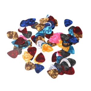 100PCS Acoustic Electric Guitar Celluloid Picks Plectrums 0.38mm-0.8mm Mixed AU - Picture 1 of 9