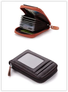 Echtleder Geldbörse mit Blockierung Kreditkartenetui Etui dünne Tasche Herren/Damen - Bild 1 von 24