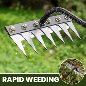 5/6/7/8 dientes Hierro Jardinería Azada Desmalezado Rastrillo Herramienta de granja Agarre Rastrillo Aflojamiento - Imagen 1 de 13