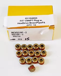 (15) McMASTER-CARR 1/8" NPT Hochdruck Messing Rohrverschraubung Stopfen Sechskant mit Dichtstoff - Bild 1 von 6