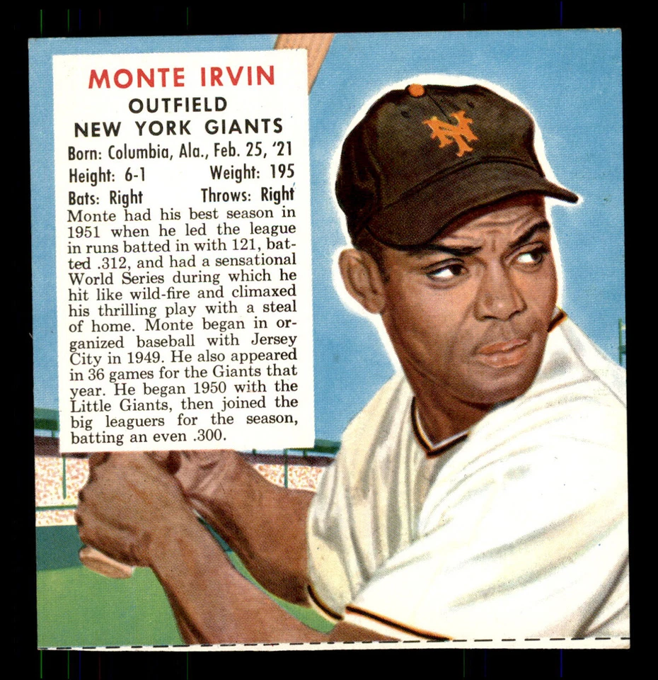 1952 Red Man Tobacco #9n Monte Irvin EX-MT - Image 1 of 2