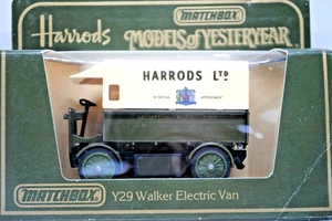 Matchbox of Yesteryear No:Y-29 1919 WALKER Electric Van in HARRODS Ltd. Logo MIB - Picture 1 of 11