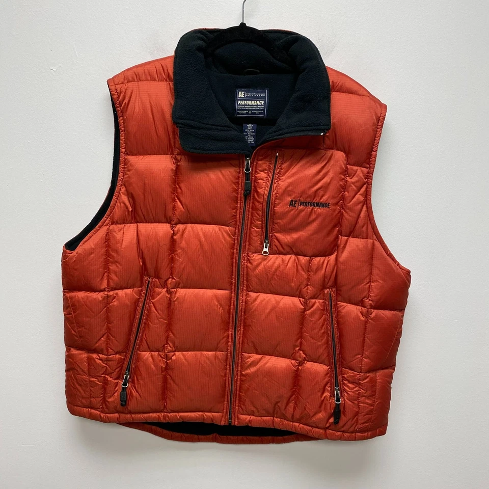 Chaleco acolchado American Eagle Outfitters para hombre rojo naranja rendimiento relleno XL Foto 1 de 4