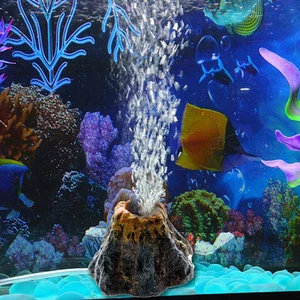 Aquarium Volcano Shape & Air Bubble Stone Oxygen Pump Fish Tank Ornament De-lq - Picture 1 of 6