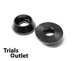Serrated M10 Bolt Tapered Washer Tapered Washers Black Anodised CNC Hub Axle - Picture 1 of 1