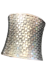 Vintage BoHo Wide Fluted Basket Weave. Open Back cuff bracelet? - Picture 1 of 8