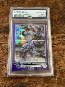 Julio Rodriguez IP Signed Topps Chrome Rookie Card Psa Dna Slab Mariners Auto - Picture 1 of 4