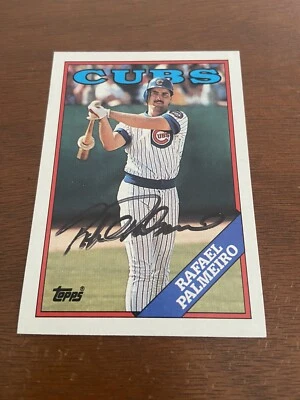 1988 Topps Rafael Palmeiro #186 Auto Signed Autograph Cubs - Image 1 of 2