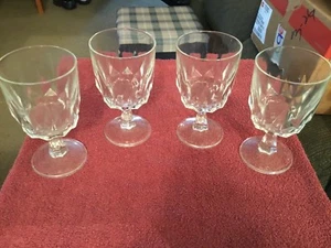 clear glass stemeware glasses set of (4)  - Picture 1 of 5