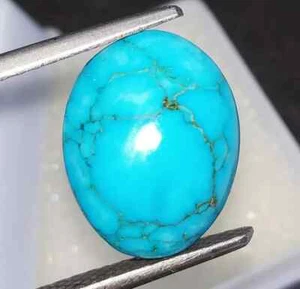 Piedras preciosas sueltas cabujón turquesa natural de 9,40 quilates certificadas con regalo gratis - Imagen 1 de 6