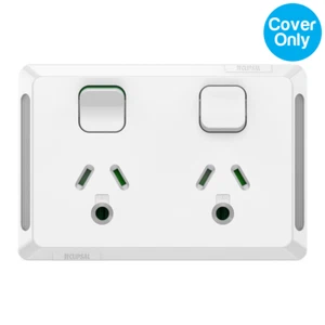 Clipsal Pro Lighting Double Powerpoint 10A Skin White | P3025LC-XW - Picture 1 of 2
