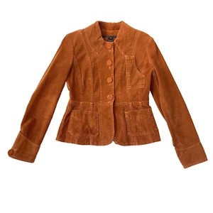 MARC JACOBS Cognac Camel Brown Stretch Corduroy Jacket Equestrian Country XS - Picture 1 of 15