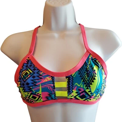 Pequeño Traje de Baño TYR Bikini Top Geométrico Corbata Rosa Azul Amarillo Talla 4-6 Nuevo sin Etiquetas Foto 1 de 4